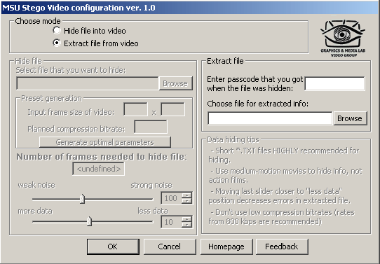 Extraction options