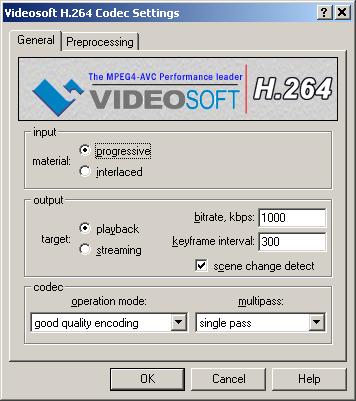 videosoft kodek h.264 główny