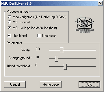 MSU Deflicker VirtualDub plugin 1.3 screenshot