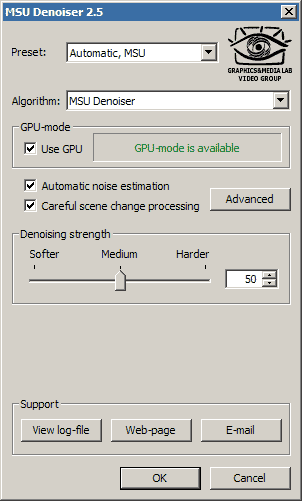 MSU Denoiser VirtualDub plugin screen shot